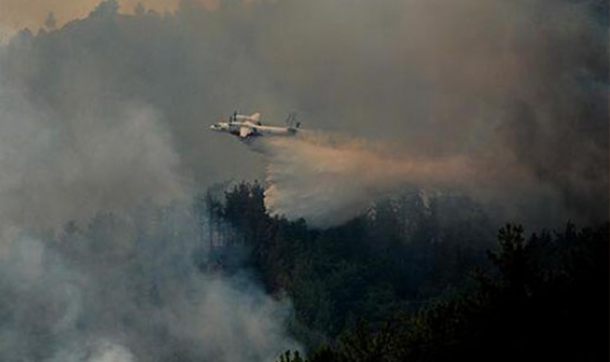 İspanya'nın gönderdiği yangın söndürme uçakları havalandı