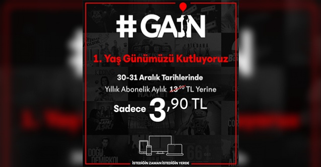 GAİN’den 1. yaşına özel üyelik kampanyası