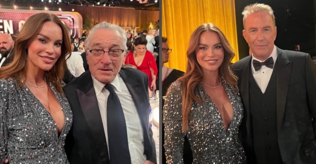 Golden Globe Töreni’ne katılan Ebru Şallı ünlülerle poz verdi!