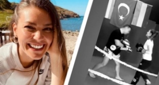 Aslı Enver'den "kick boks" şov!