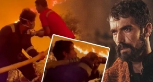 İbrahim Çelikkol alevlerin arasına girdi!