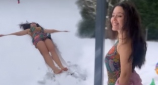 Pelin Akil kara ve soğuğa meydan okudu